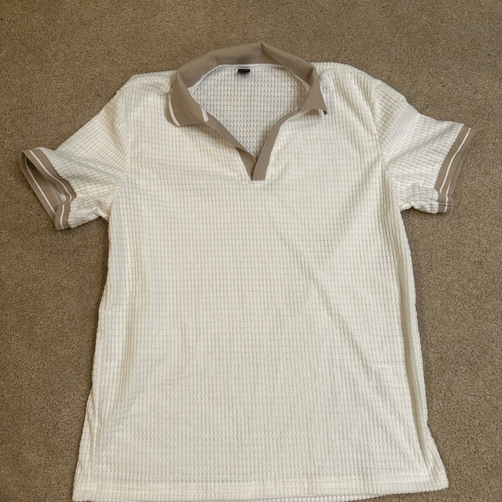 NFINITY White and Tan Classic Polo Shirt